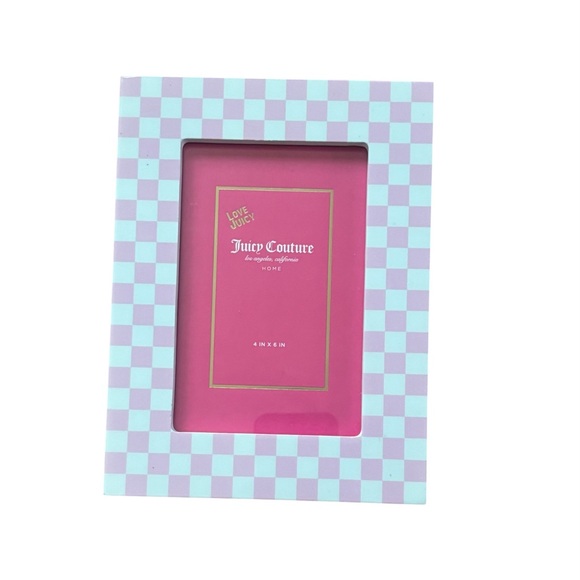 Juicy Couture Other - Juicy Couture Pink and White Checkered Photo Frame